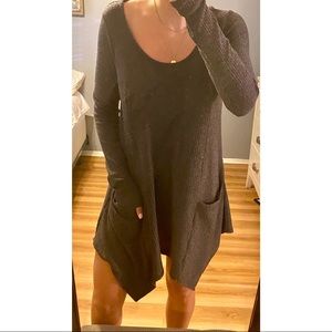 Trendy Sweater Dress with Pockets